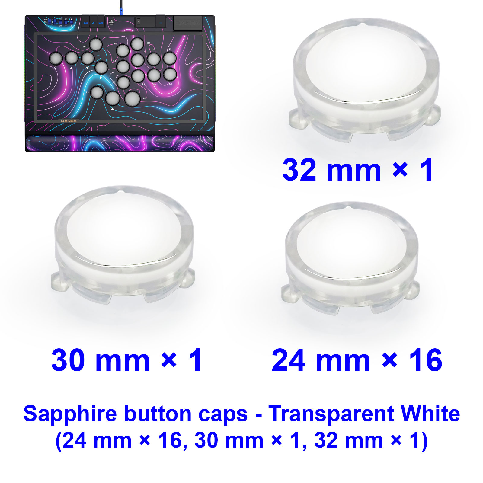Joystick Arcade Parts - QANBA SAPPHIRE S1 Tutup Tombol Aksesoris