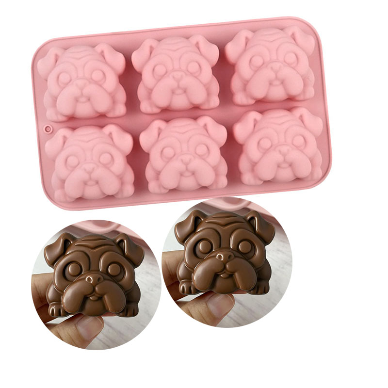 Hot Dog Vending Cart - Cetakan Silikon Bulldog Cokelat Bentuk Kartun