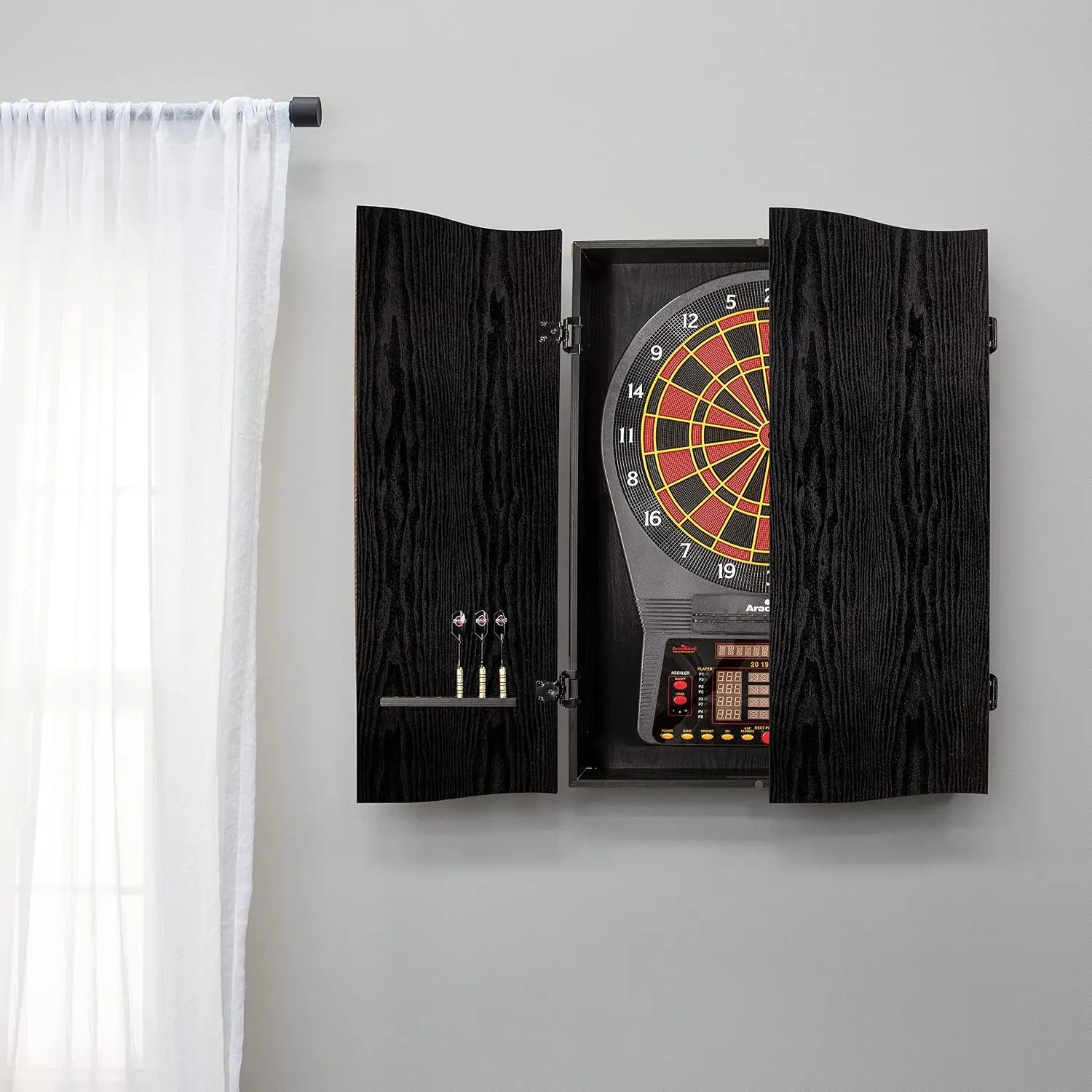 Kabinet Papan Dart Black Crick - Electronic Dartboard Cabinet ulasan dan harga