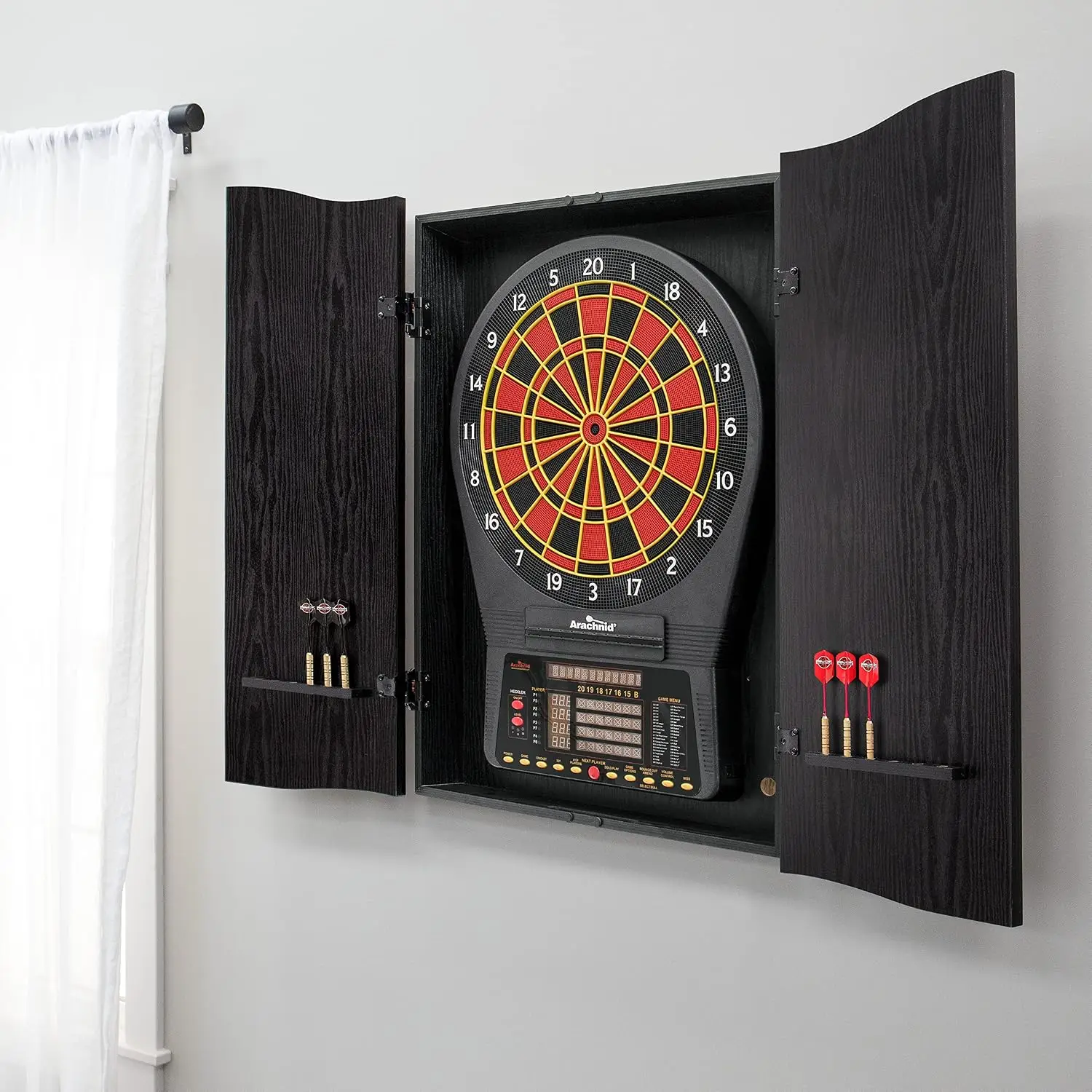 Kabinet Papan Dart Black Crick - Electronic Dartboard Cabinet ulasan dan harga