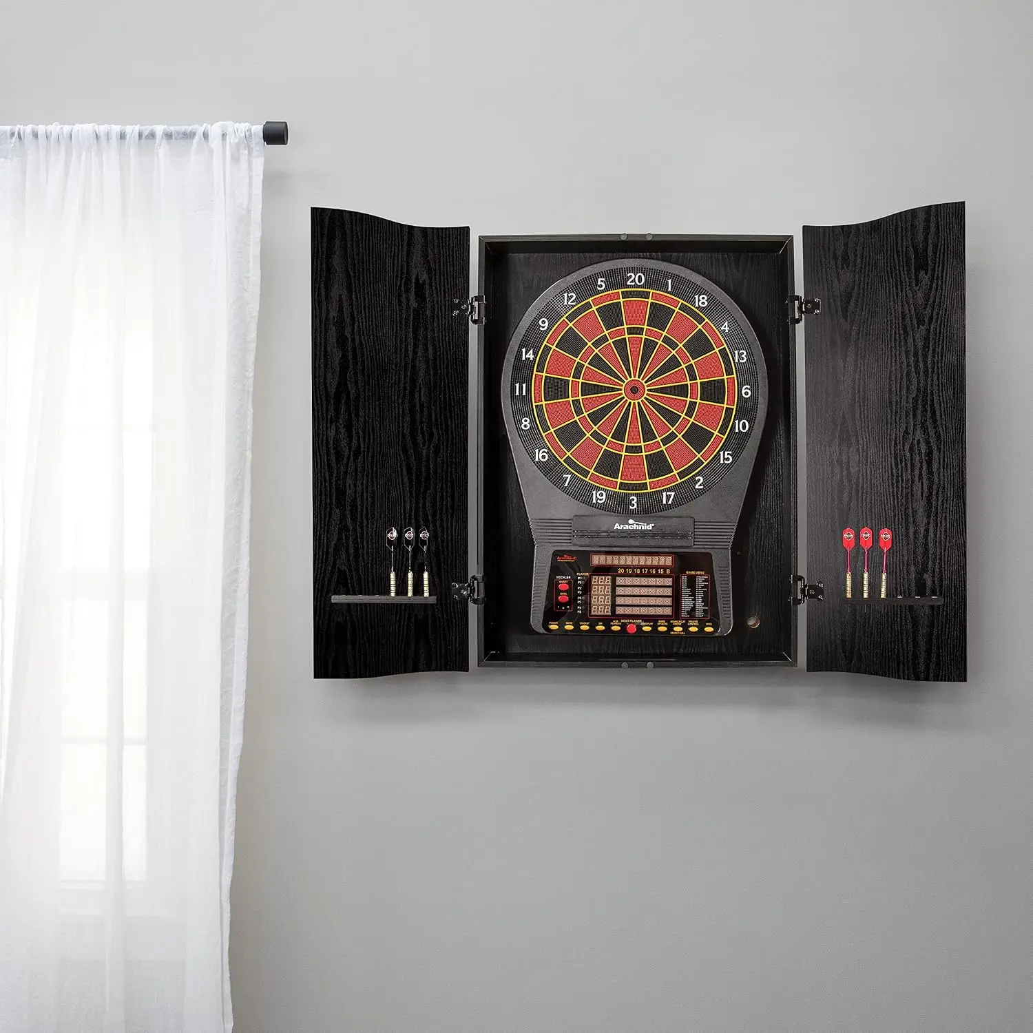 Kabinet Papan Dart Black Crick - Electronic Dartboard Cabinet ulasan dan harga